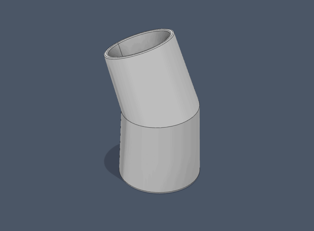 3D rendering of a conical adapter on a blue background