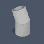 3D rendering of a conical adapter on a blue background
